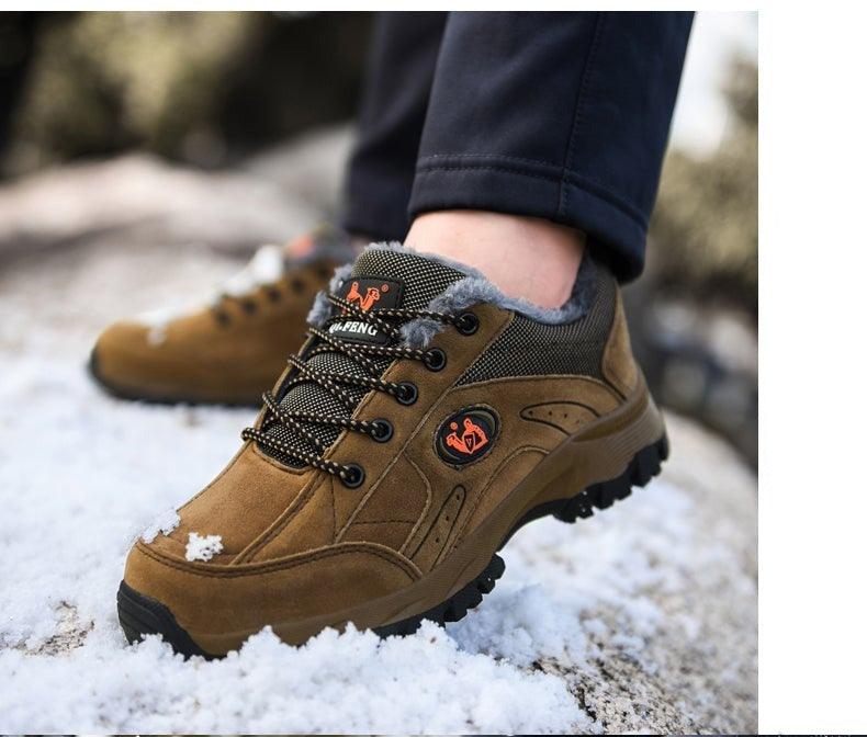 Winter Hiking Shoes Lightweight Non Slip Warm Outdoor Low Top Sneakers