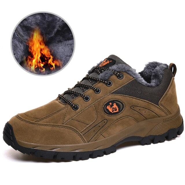 Winter Hiking Shoes Lightweight Non Slip Warm Outdoor Low Top Sneakers