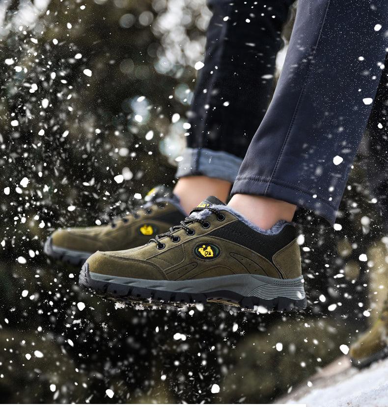 Winter Hiking Shoes Lightweight Non Slip Warm Outdoor Low Top Sneakers